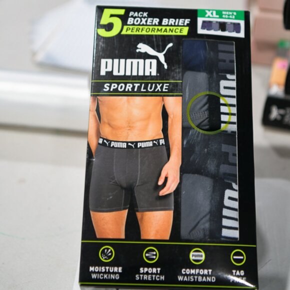 5 PACK BOXER BRIEF PERFORMANCE XL MEN'S PUMA SPORTLUXE PUMA PUMAX 미 MO - Picture 1 of 6
